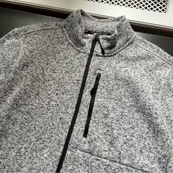 H&M Sport Zip Up Microfleece Sweater Black and White size L - Picture 2 of 9